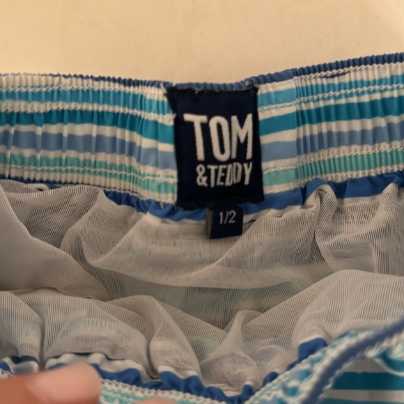 TOM & TEDDY Stripe Swim Trunk, Ocean size 1/2 - Picture 4 of 6